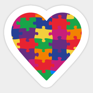 Puzzle Heart Autism Awareness Gift for Birthday, Mother's Day, Thanksgiving, Christmas Sticker